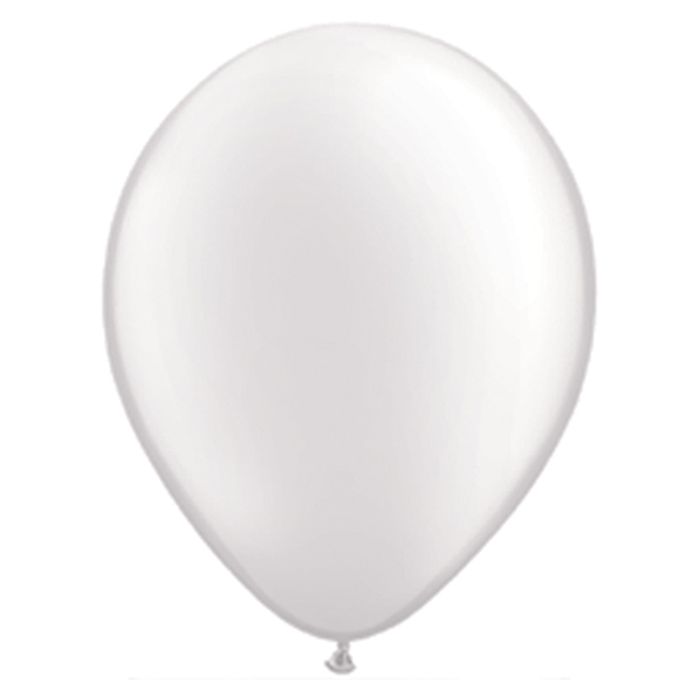 11 INCH LATEX RND PEARL WHITE 100CTP