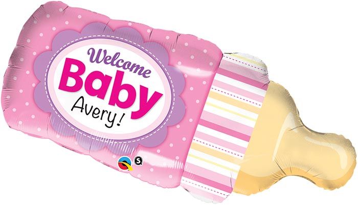 39 INCH FOIL SHAPE SW WELCOME BBY BOTTLE PINK 1CTP