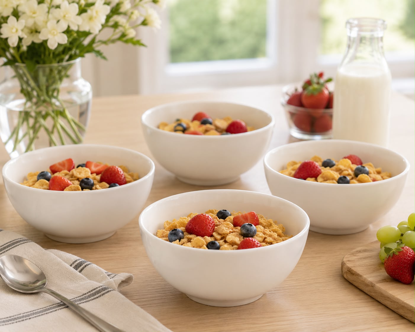 4 Piece Ceramic Cereal Bowl Set