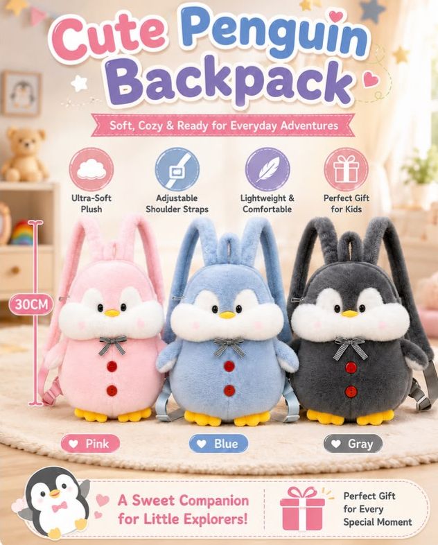 30cm Cute Penguin Backpack