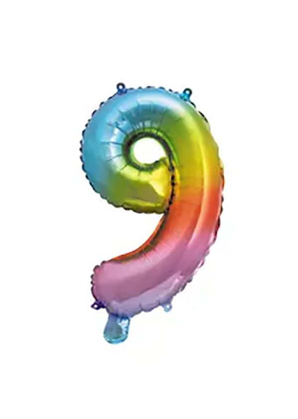 RAINBOW FOIL BALLOON 95CM NO 9