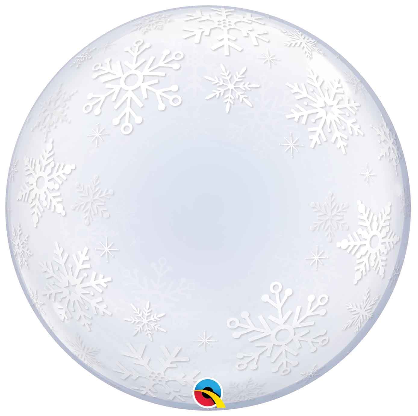 24 INCH DECO BUBBLE FROSTY SNOWFLAKES 1CTP