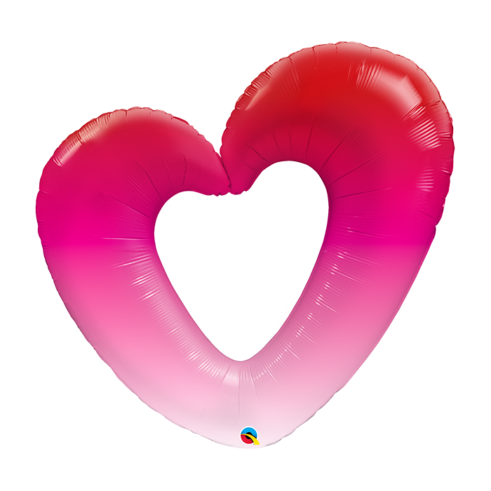42 INCH FOIL PINK OMBRE HEART 1CTP