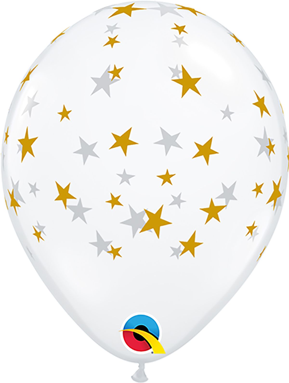 5 INCH LATEX CONTEMPO STARS GOLD CLEAR 100CTP