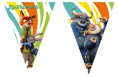 ZOOTROPOLIS TRIANGLE FLAG BANNER 1CT