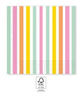 NAPKINS 3 PLY 33X33CM EDAY DESIGN PASTELS 20CT