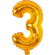 12 INCH AIRFILLED GOLD FOIL BALLOON NUMBERS 1CTP