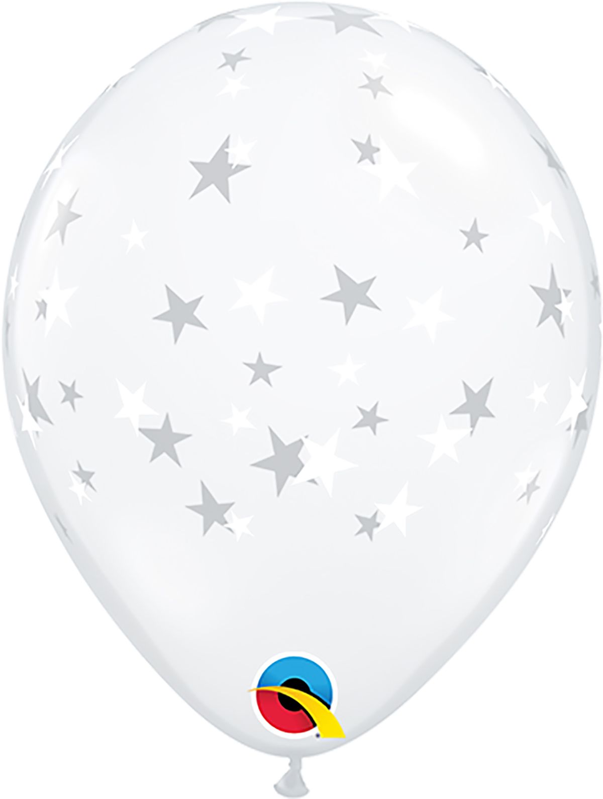 5 INCH LATEX CONTEMPO STARS WHITE 100CTP