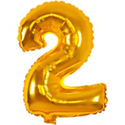 12 INCH AIRFILLED GOLD FOIL BALLOON NUMBERS 1CTP