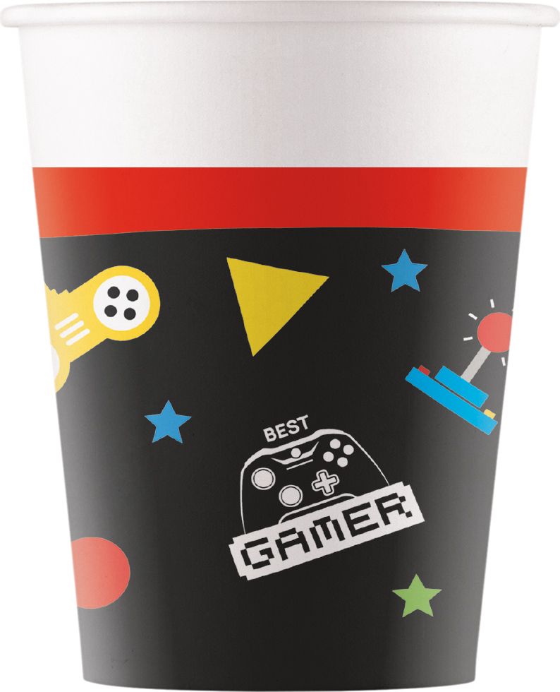 GAMING PARTY PAPER CUPS 200ML 8CT