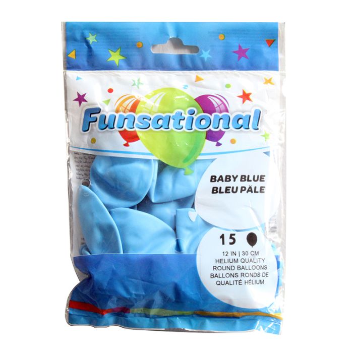 FS 12 INCH LATEX STANDARD COLOUR BABY BLUE 15CTP