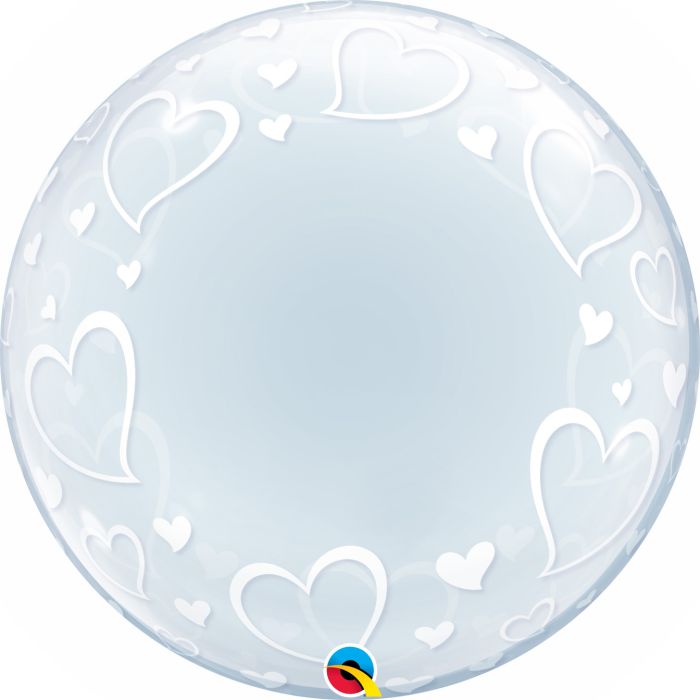 24 INCH DECO BUBBLE STYLISH HEARTS 1CTP