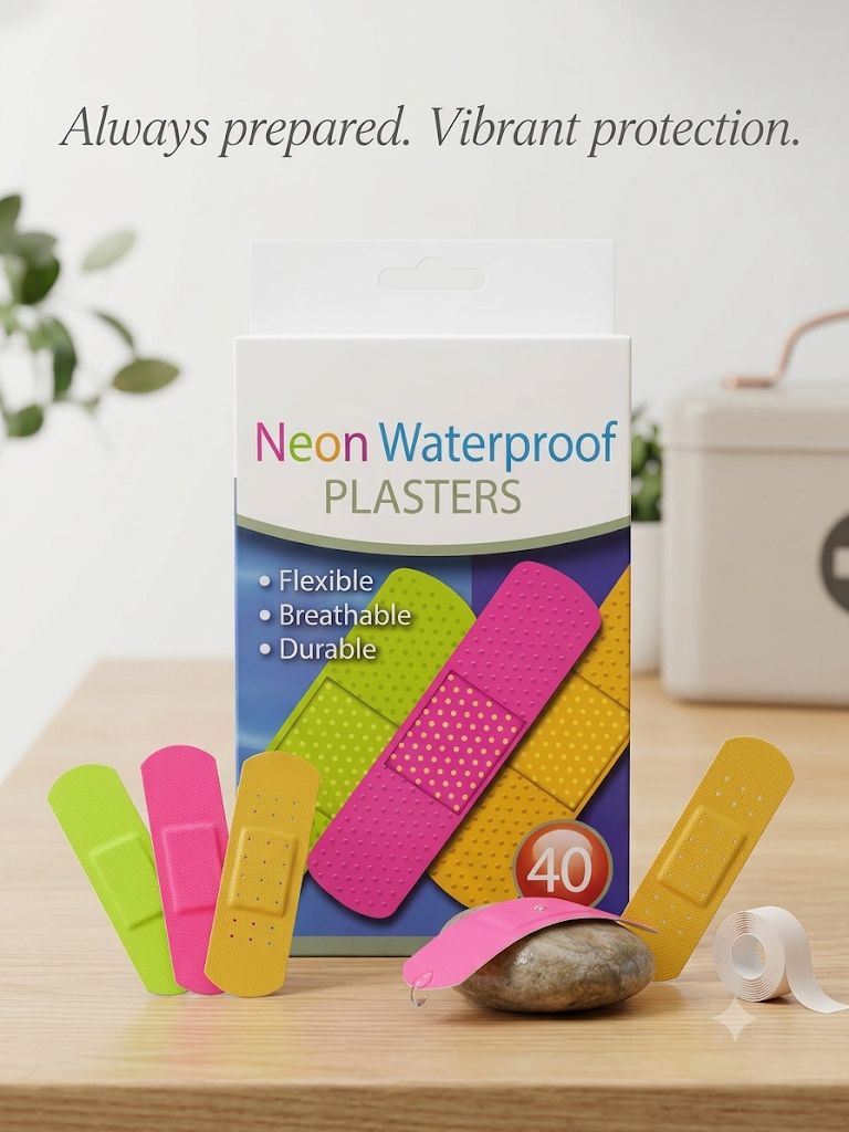 40 Neon Waterproof Bandaid Plasters