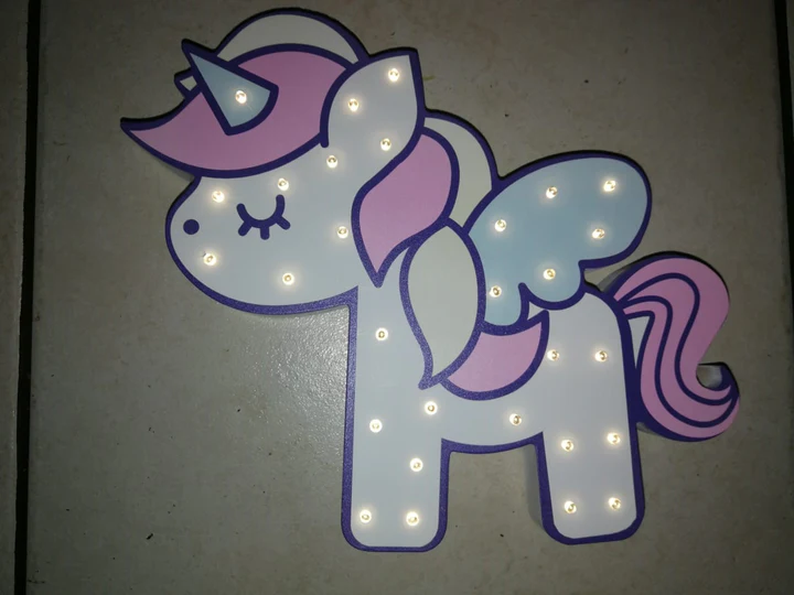 Blue and Purple Standing Unicorn Night Light