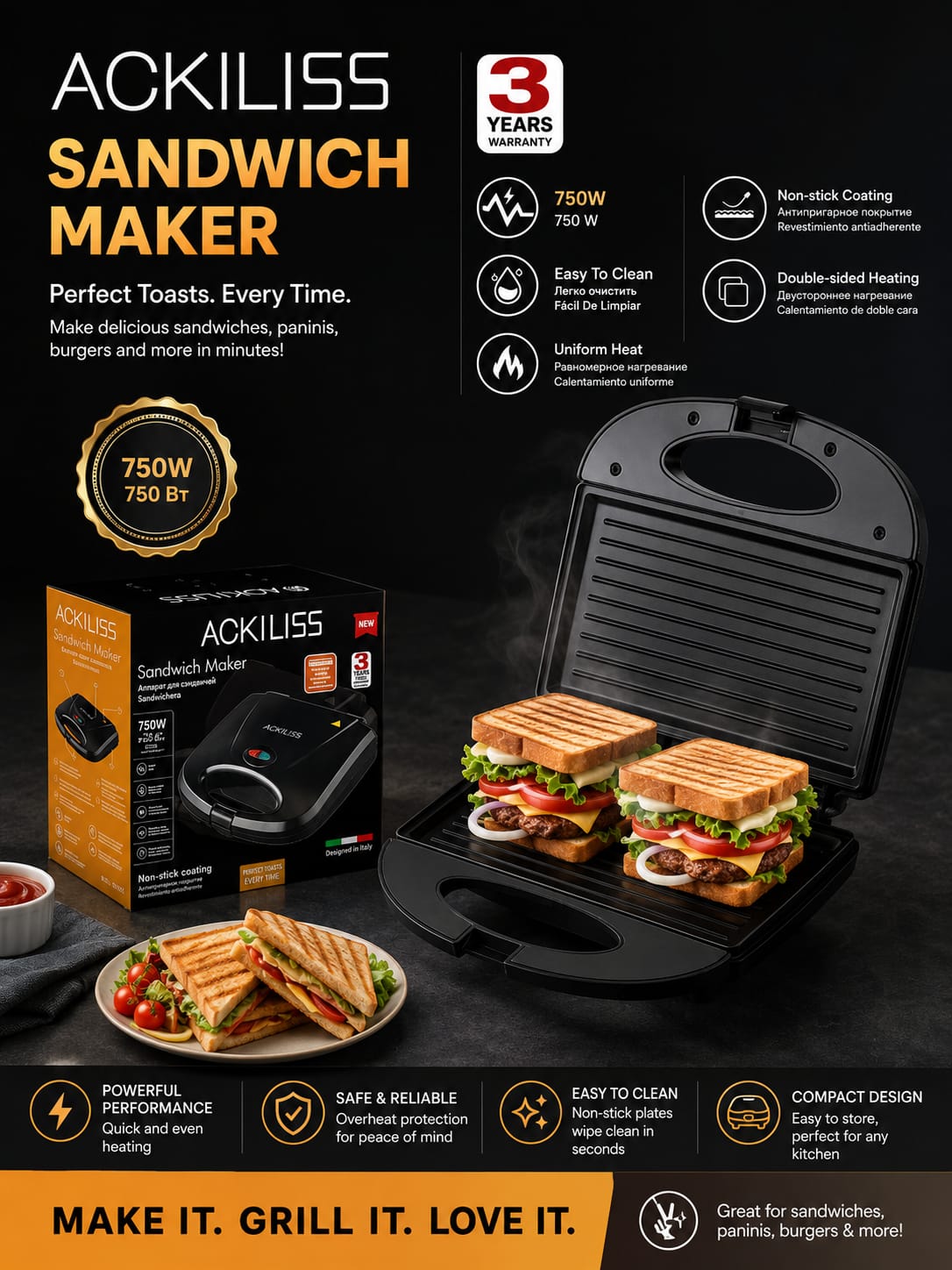 ACKILISS SANDWICH MAKER