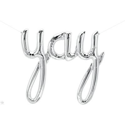 33 IN FOIL YAY SCRIPT SILVER AIR FILLED 1CTP