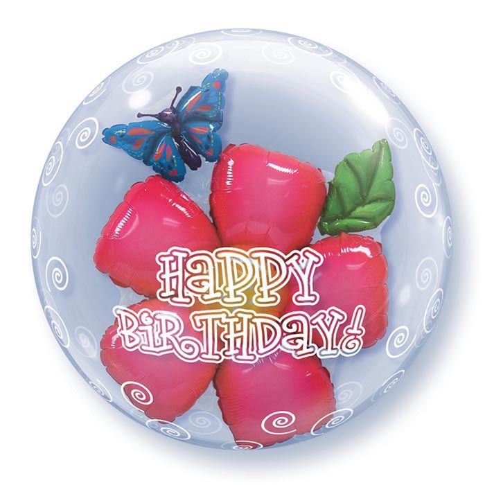 24 INCH ROUND BUBBLE BDAY FLOWER 1CTP