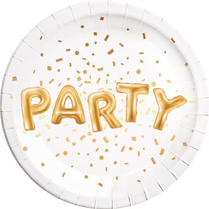 Gold Party Paper Plates Large 23cm 8ct