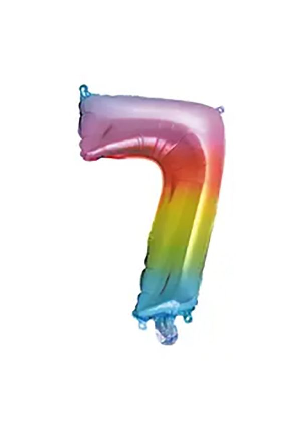 RAINBOW FOIL BALLOON 95CM NO 7