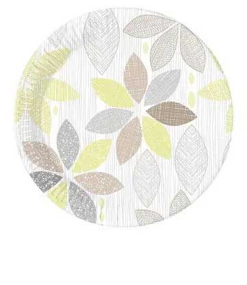 FOILIAGE PAPER PLATE 23CM 8CT