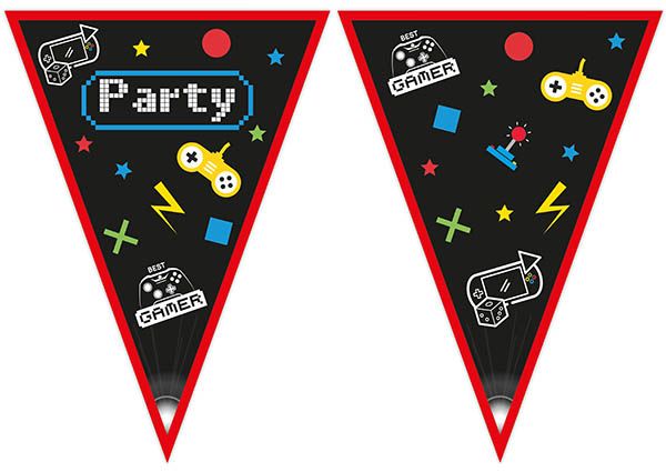 GAMING PARTY PAPER TRIANGLE FLG BNR 9FGS 1CT