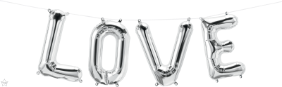 16 IN FOIL LOVE SILVER KIT AIR FILLED 1CTP