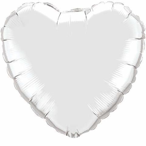 36 INCH FOIL SILVER HEART PLAIN 1CTL