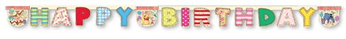 WINNIE ALPHABET HAPPY BIRTHDAY DIE CUT BANNER 1CT