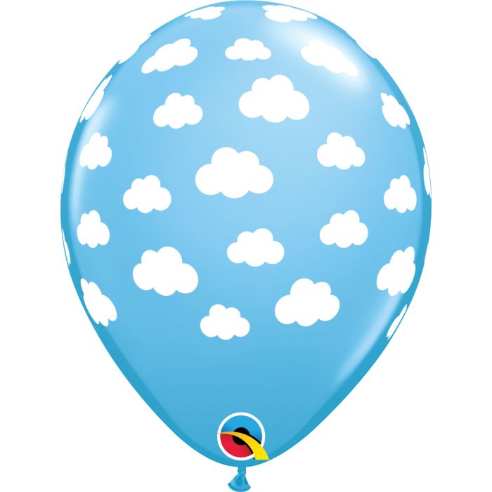 11 INCH LATEX RND PALE BLUE CLOUDS 50CTP