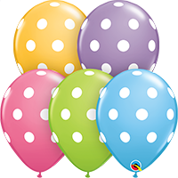 11 INCH LATEX RND BIG POLKA DTS ASST 50CTP