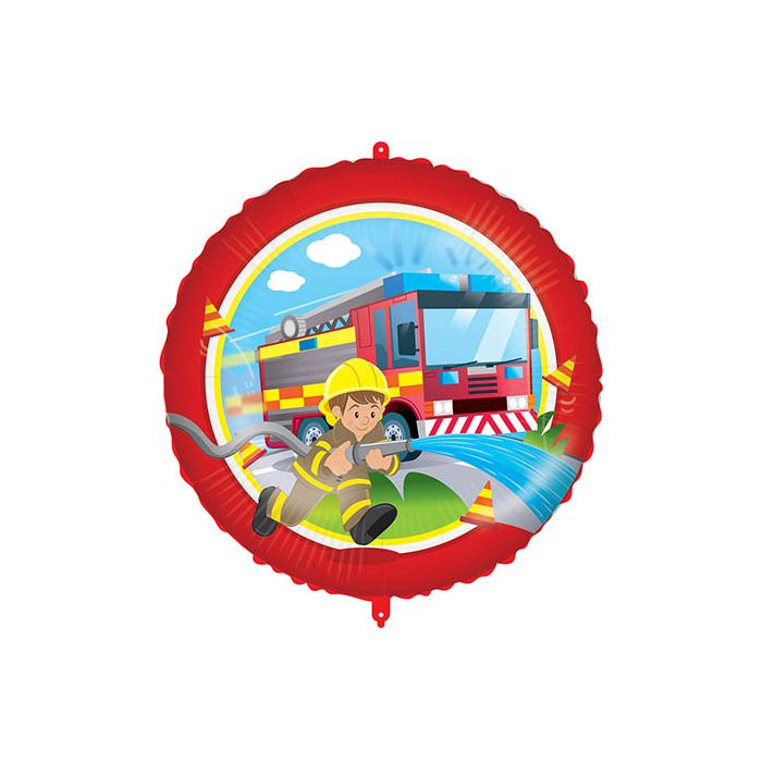 1 Piece 18 Inch Foil Round Firefighters Party
