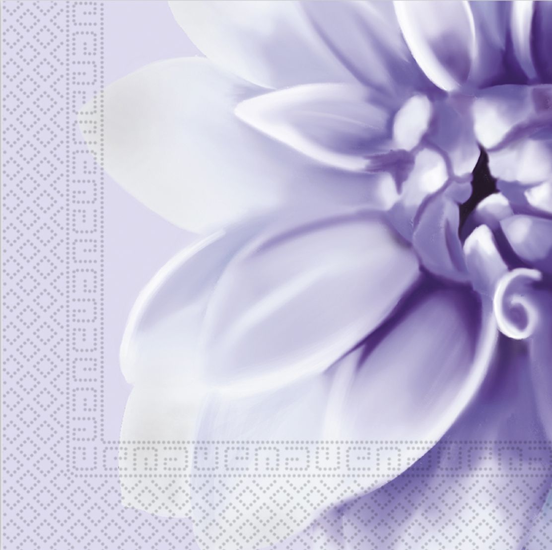 NAPKINS 3 PLY 33X33 LAVENDER DHALIA 20CT