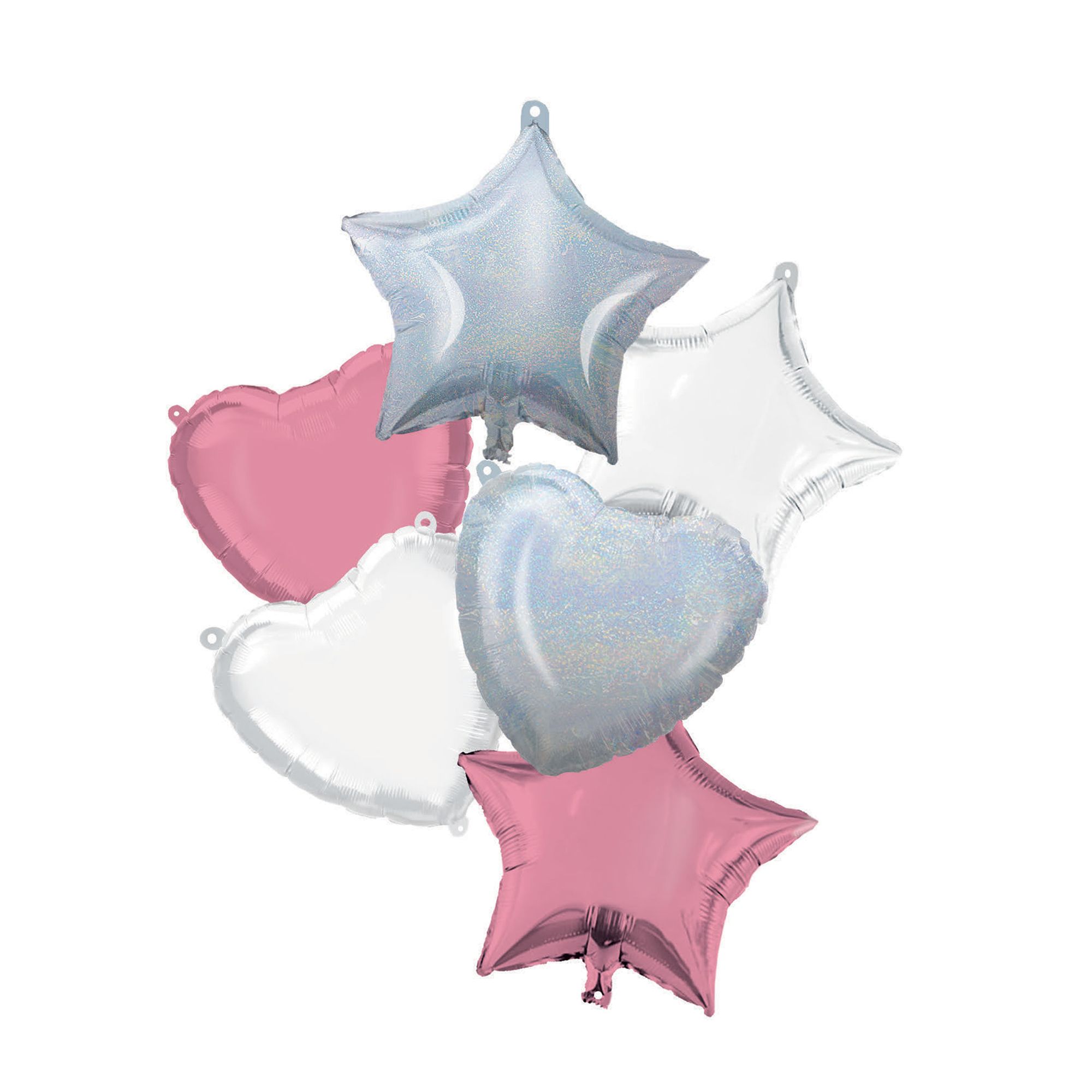 18 INCH AIR-HELIUM FOIL PNK-WHTE-LILAC BOQUET 6CTP