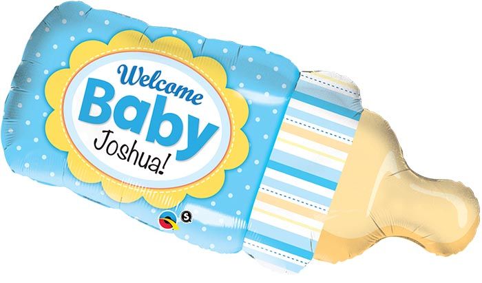 39 INCH FOIL SHAPE SW WELCOME BBY BOTTLE BLUE 1CTP