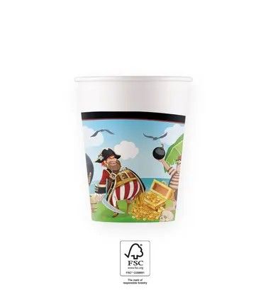 ISLAND PIRATES PAPER CUPS 200ML 8CT