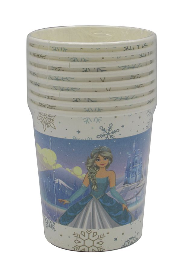SNOW PRINCESS PAPER CUPS 200ML 8CT