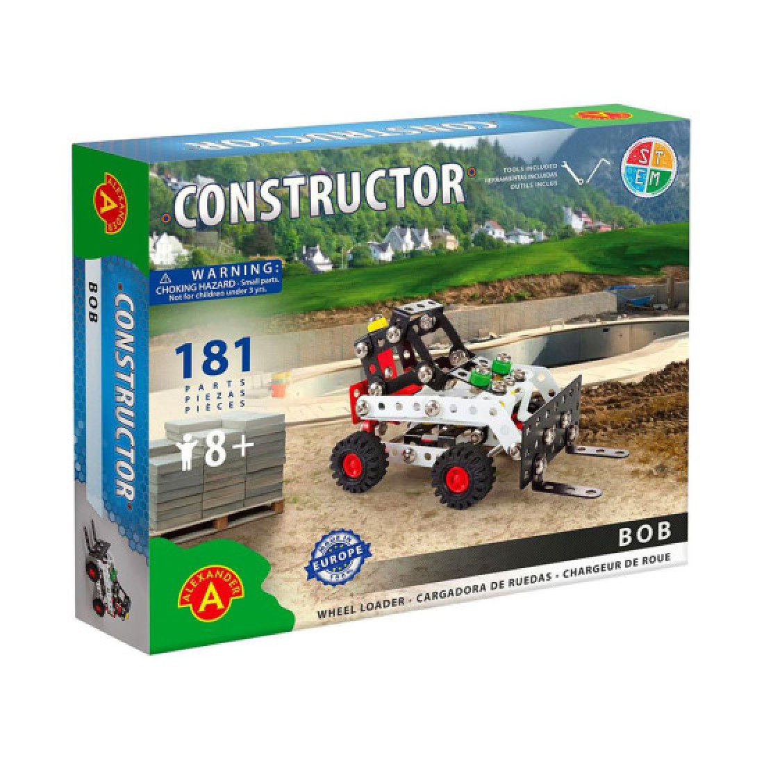 Constructor Bob Wheel Loader Metal Construction Building Set - 181 Pieces