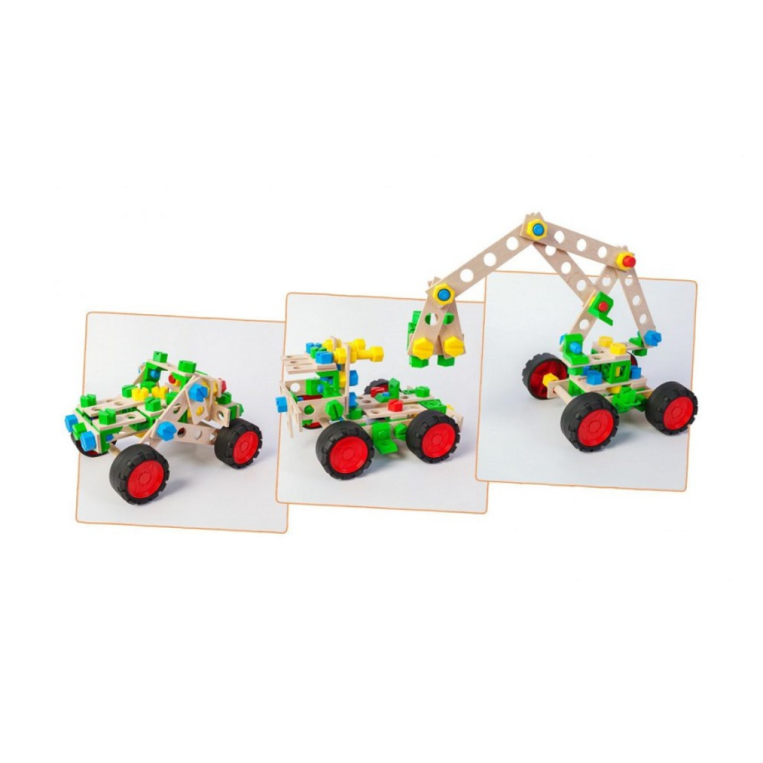 Constructor Junior 3-in-1 Off Road Vehicle Wooden Construction Building Kit