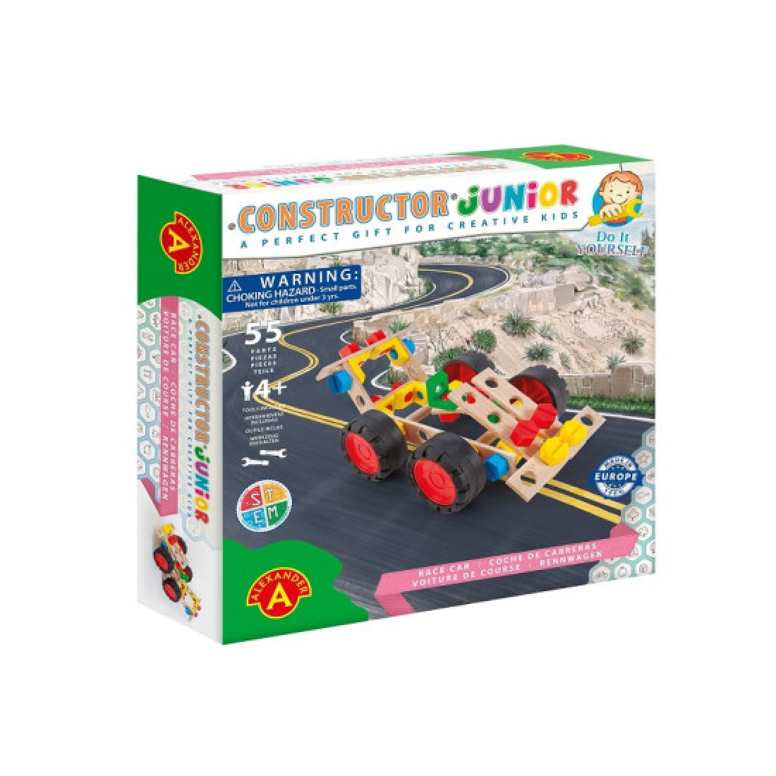 Constructor Junior Race Car Wooden Construction Building Kit