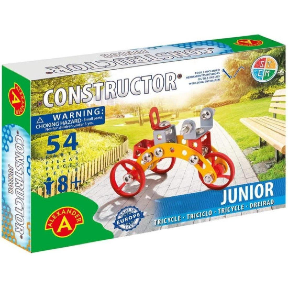 Constructor Tricycle Metal Construction Building Kit – 54 Pieces