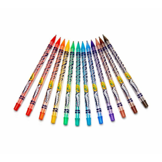 Crayola 12 Erasable Twistable Coloured Pencils – No Sharpening Colouring Set