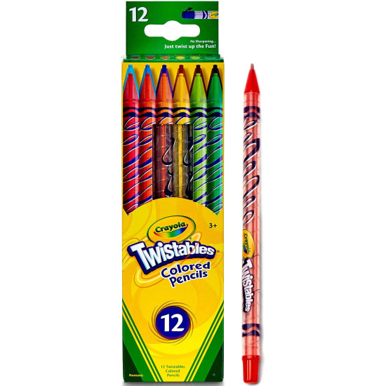 Crayola 12 Erasable Twistable Coloured Pencils – No Sharpening Colouring Set