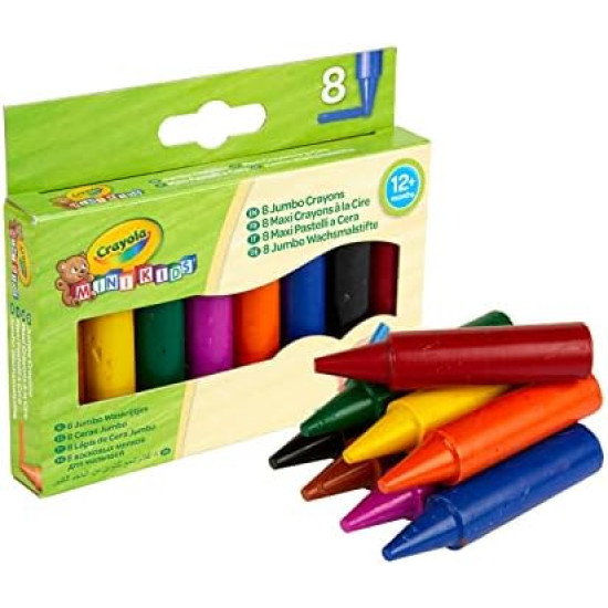 Crayola 8 Jumbo Wax Crayons – Easy Grip Crayons for Toddlers