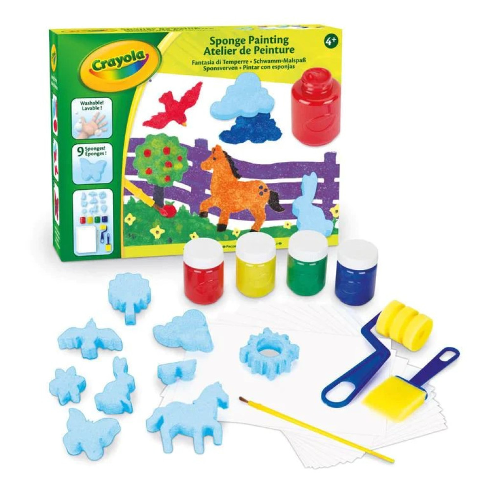 Crayola Sponge Painting Kit - Kids Creative Paint & Sponge Art Set