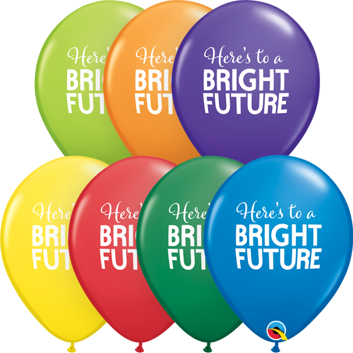 11 INCH LATEX RND AST SIMPLY BRIGHT FUTURE 50CTP