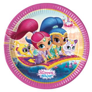 SHIMMER&SHINE GLITER FRIEND PPR PLATE LRG 23CM 8CT