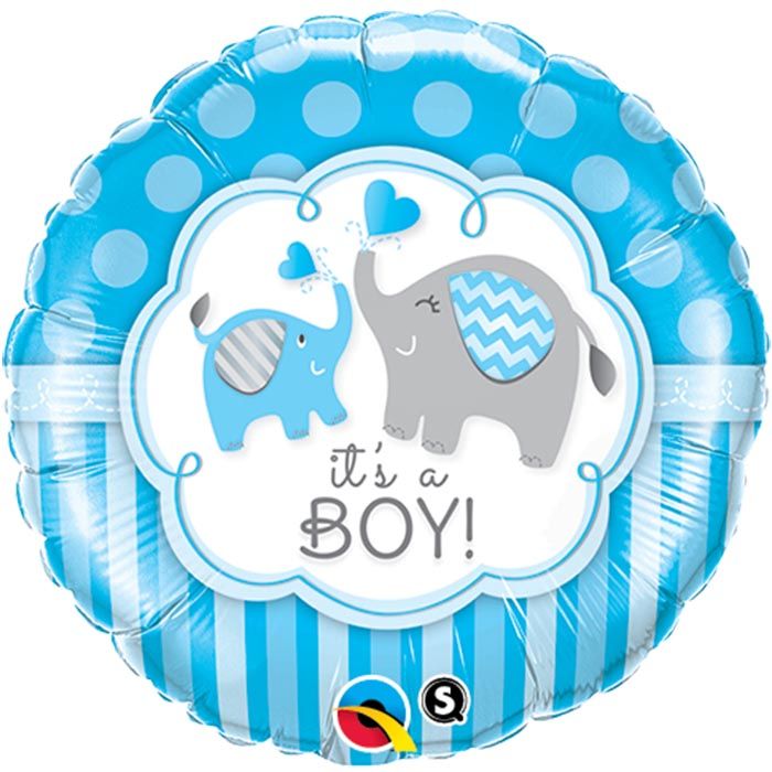 18 INCH FOIL RND ITS A BOY ELEPHANTS 1CTP