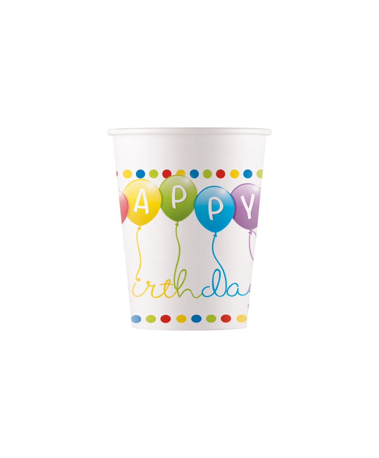 HPY BDAY STREAMR PAPER CUPS 200ML 8CT