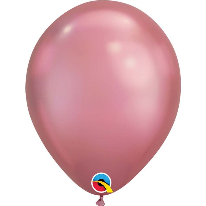 11 INCH LATEX RND CHROME MAUVE 100CTP