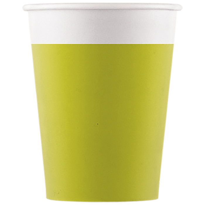 8 Piece Solid Paper Cups 200ml